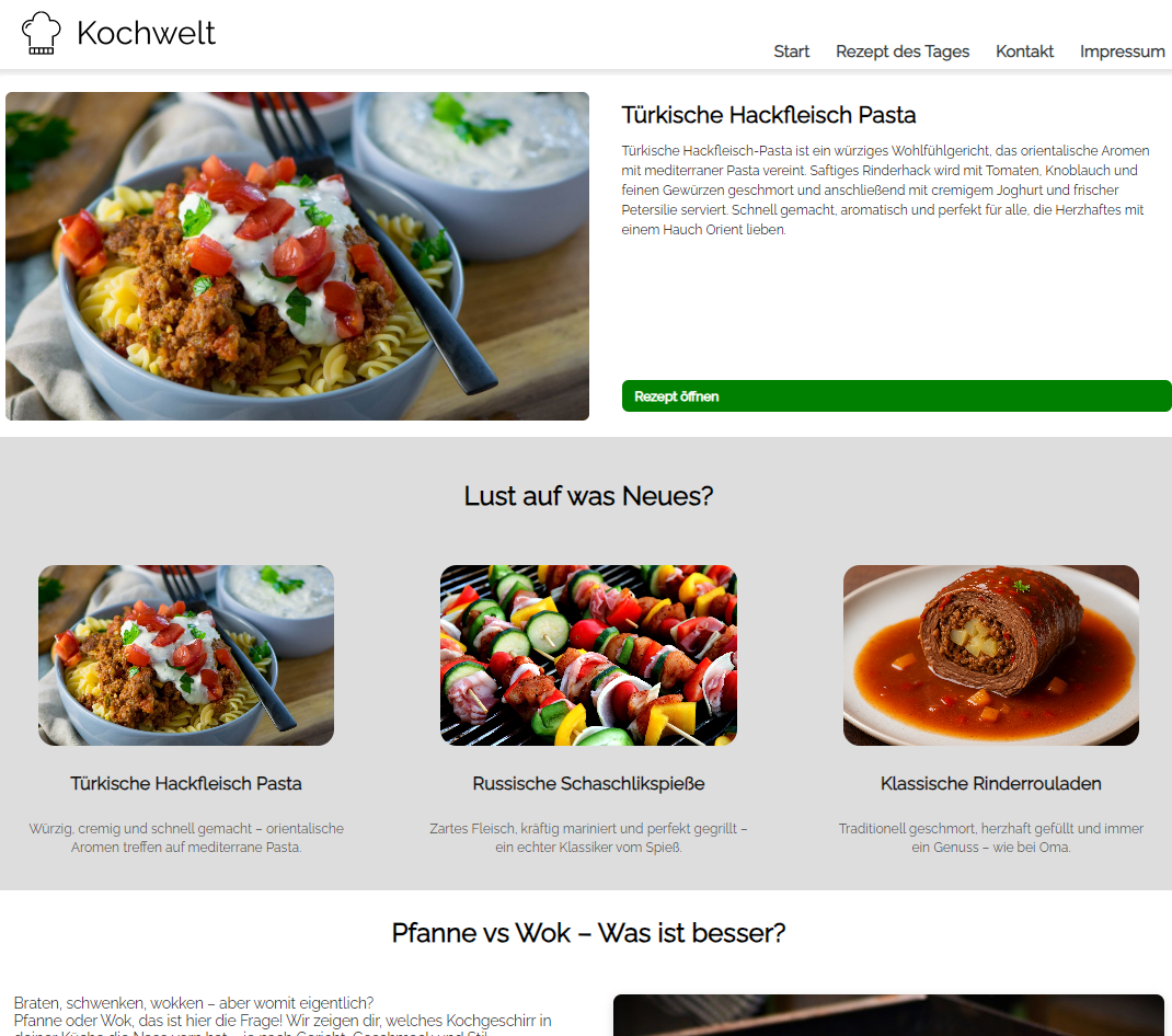 Kochwelt Project Screenshot